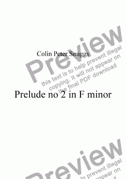 page one of Prelude no 2 in F minor