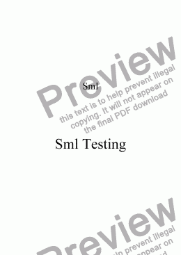 page one of Sml Testing
