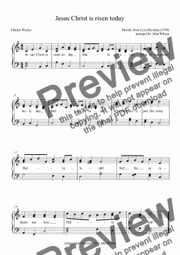 page one of Jesus Christ is risen today (easy piano version)