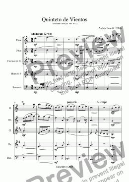 page one of Quinteto de Vientos