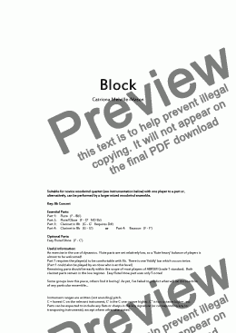 page one of Block (4 parts - Fl, Fl/Ob, Cl, Cl/Bsn, plus opt. Easy Fl/Ob)