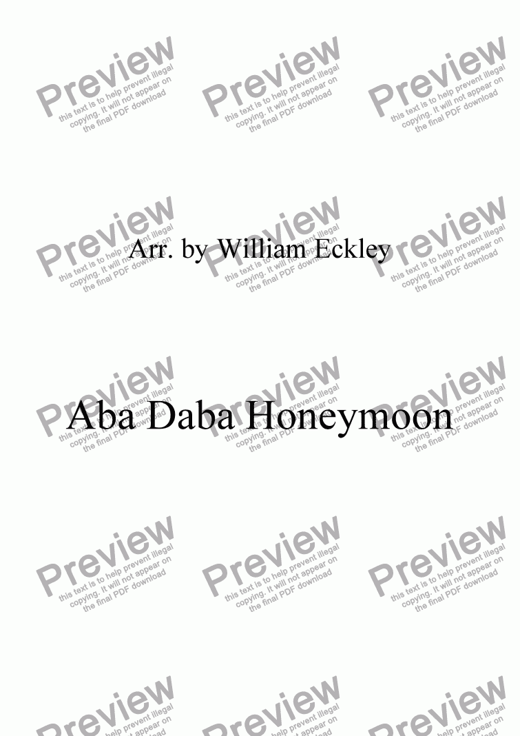 page one of Aba Daba Honeymoon