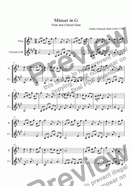page one of Minuet in G