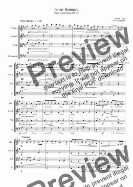 page one of Grieg - In der Heimath. (Lyric Pieces Op. 43)