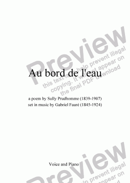 page one of Au bord de l’eau (G. Fauré / Sully-Prudhomme)