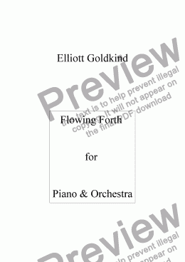 page one of Flowing Forth  for Piano & Orchestra
