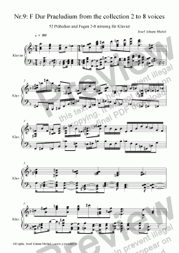 page one of Nr.9: F Dur Praeludium from the collection 2 to 8 voices