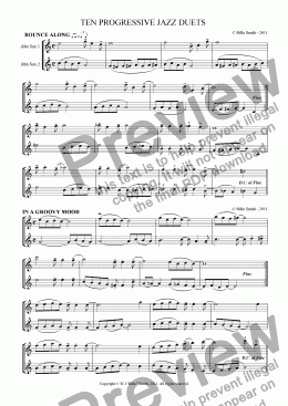 page one of Ten Medium Standard Jazz Sax Duets