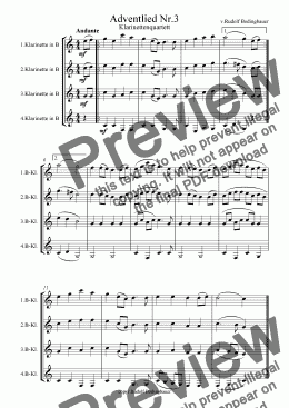 page one of Adventlied Nr.3  Klar-Quartett