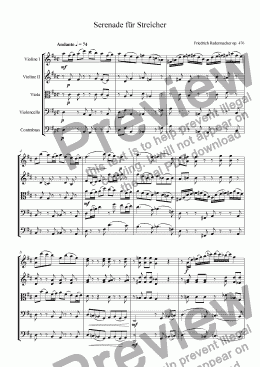 page one of Serenade für Streicher