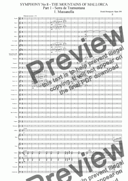 page one of Symphony No 08 -  1 Massanella