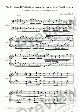 page one of Nr.11: d moll Präludium from the collection 2 to 8 voices
