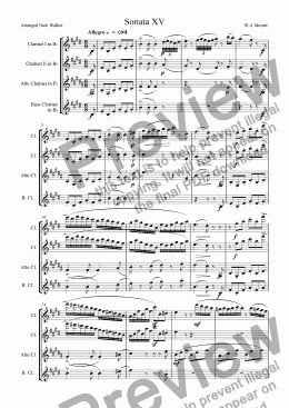 page one of Sonata XV Movement I