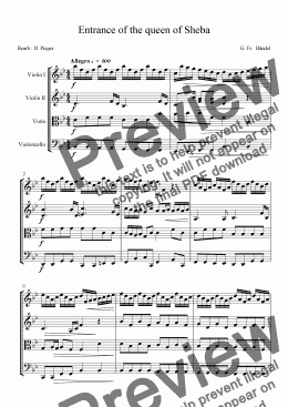 page one of Händel: Entrance of the queen of Sheba