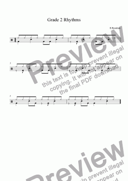 page one of Grade 2 Rhythms