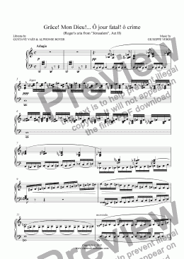 page one of Verdi: Grâce! Mon Dieu!... Ô jour fatal! ô crime (from "Jérusalem")