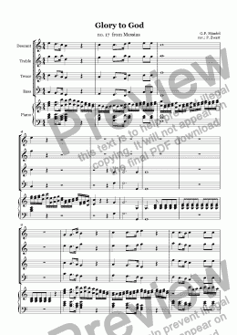 page one of Glory to God (Händel)