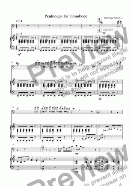 page one of Pentiloquy for Trombone