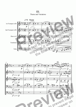 page one of Theme and Variations for Brass Quintet