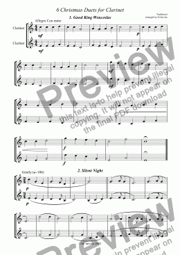 page one of 6 Christmas Duets for Clarinet