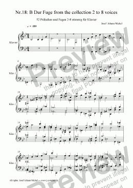 page one of Nr.18: B Dur Fuge from the collection 2 to 8 voices