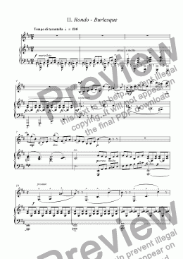page one of Sonata for Clarinet and Piano II. Rondo - Burlesque