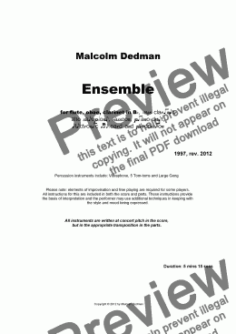 page one of Ensemble
