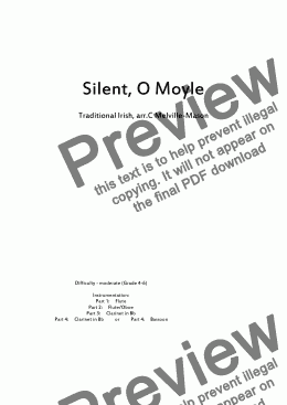 page one of Silent, O Moyle (Fl, Fl/Ob, Cl, Cl/Bsn)