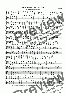 page one of Major Scales Circle of 4ths for Treble Clef Instruments