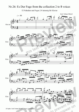 page one of Nr.26: Es Dur Fuge from the collection 2 to 8 voices
