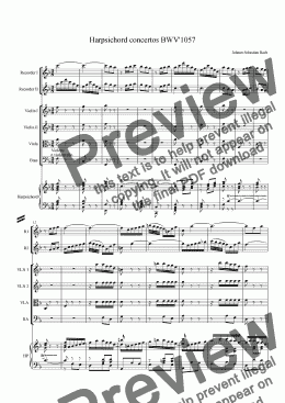 page one of Harpsichord concertos BWV’1057