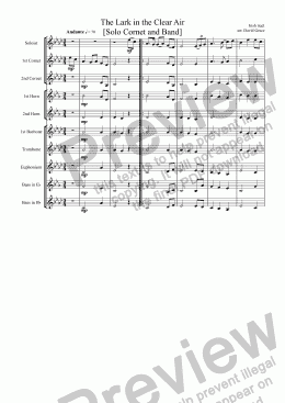 page one of The Lark in the Clear Air [Solo Cornet and Band]