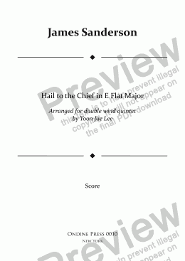 page one of Hail to the Chief for double wind quintet in E Flat Major (arr. Lee)