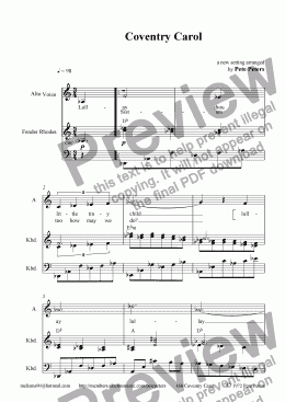 page one of Coventry Carol revisited & repaired