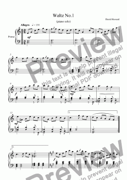 page one of Waltz No.1 (piano solo)