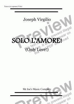 page one of Solo L’Amore!