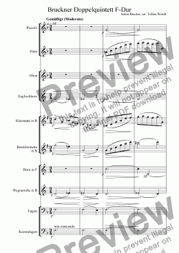 page one of Bruckner Doppelquintett F-Dur