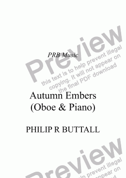 page one of Autumn Embers (Oboe & Piano)