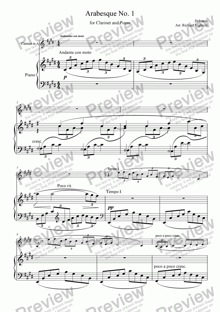 page one of Arabesque No. 1