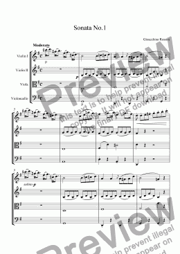 page one of Sonata for Strings No.1