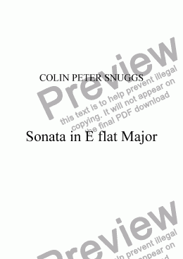 page one of Sonata in E flat Major