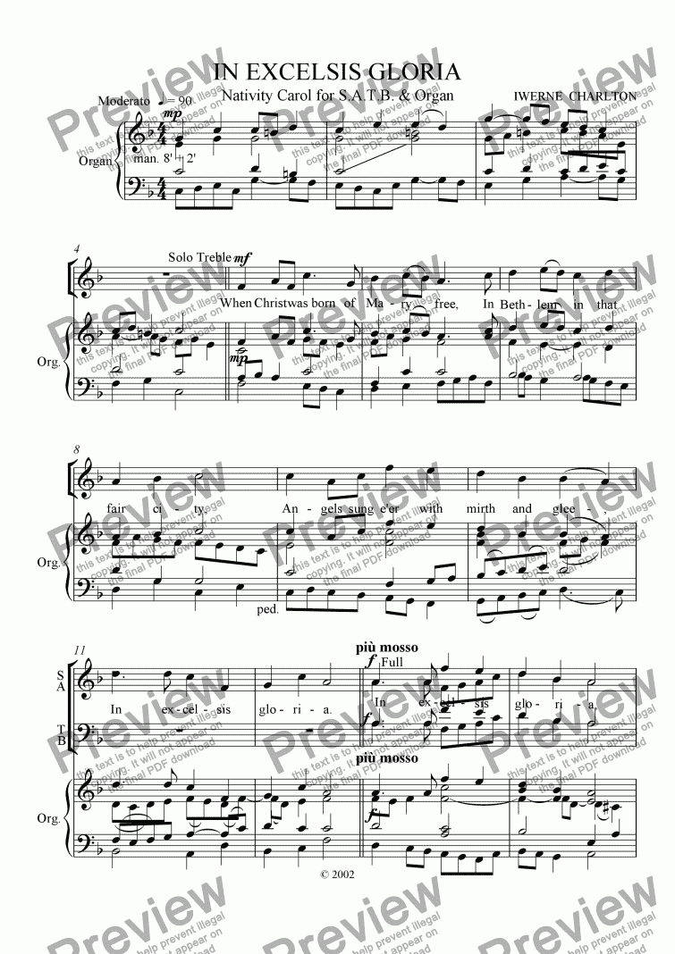 page one of In Excelsis Gloria