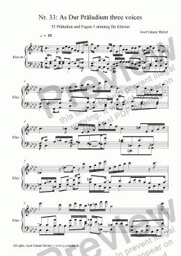 page one of Nr. 33: As Dur Präludium three voices