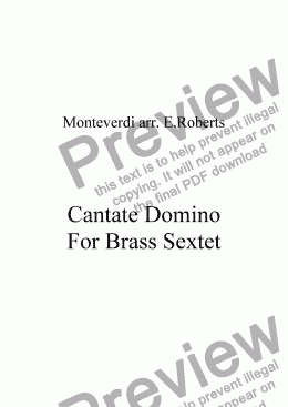 page one of Cantate Domino