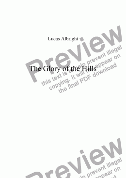 page one of "The Glory of the Hills"