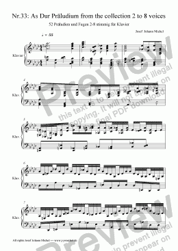 page one of Nr.33: As Dur Präludium from the collection 2 to 8 voices