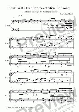 page one of Nr.34: As Dur Fuge from the collection 2 to 8 voices