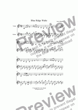 page one of Blue Ridge Waltz