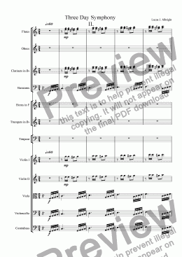 page one of Three Day Symphony  II.