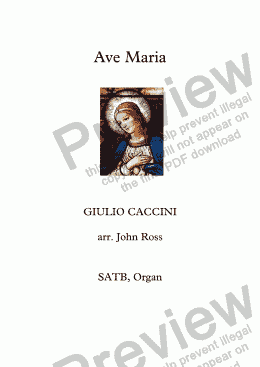 page one of Ave Maria (Caccini) (SATB, Organ)